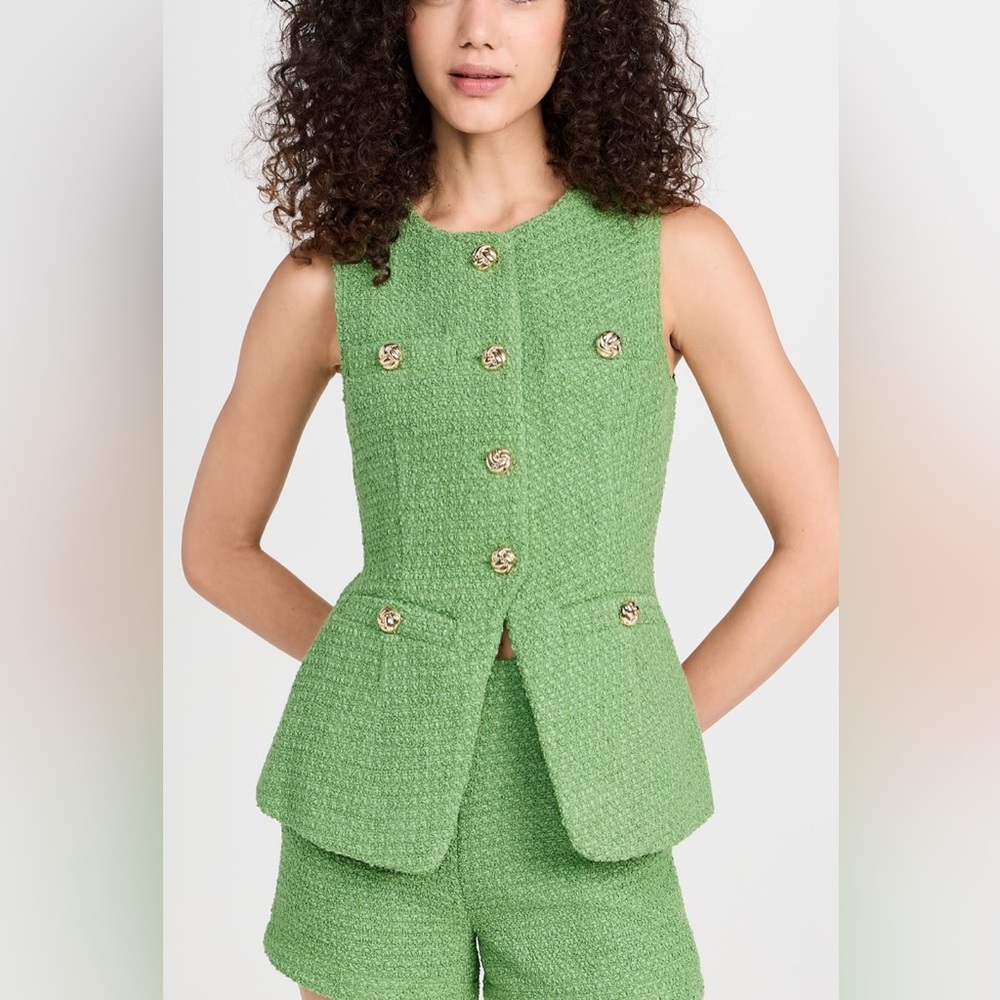 Endless Rose Tweed Buttoned Long Split Top🤍 - image 2